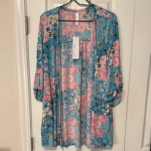 NWOT DEAR SCARLETT Floral Open-Front Cardigan